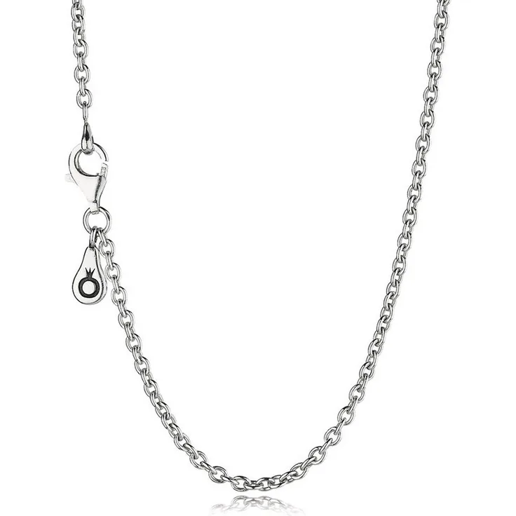 Pandora Kette Damen, Rundankerkette aus 925/- Sterling Silber, 2 mm Stärke, mit Karabiner-Verschluss