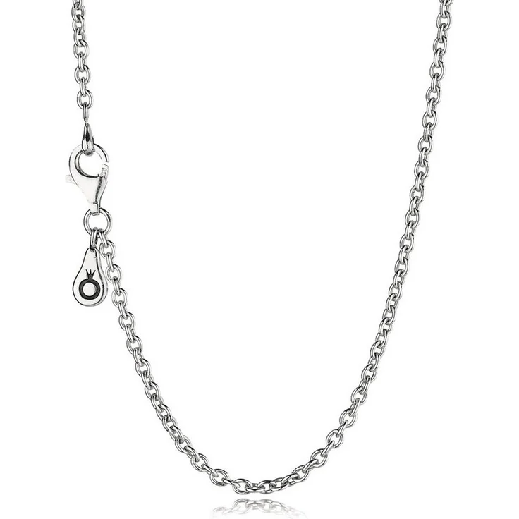 Pandora Kette Damen, Rundankerkette aus 925/- Sterling Silber, 2 mm Stärke, mit Karabiner-Verschluss