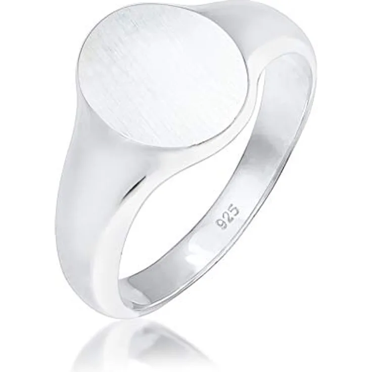 Kuzzoi Siegelring Herrenring oval matt, massiv 12 mm breit, 925 Sterling Silber, Ringgröße 62, poliert