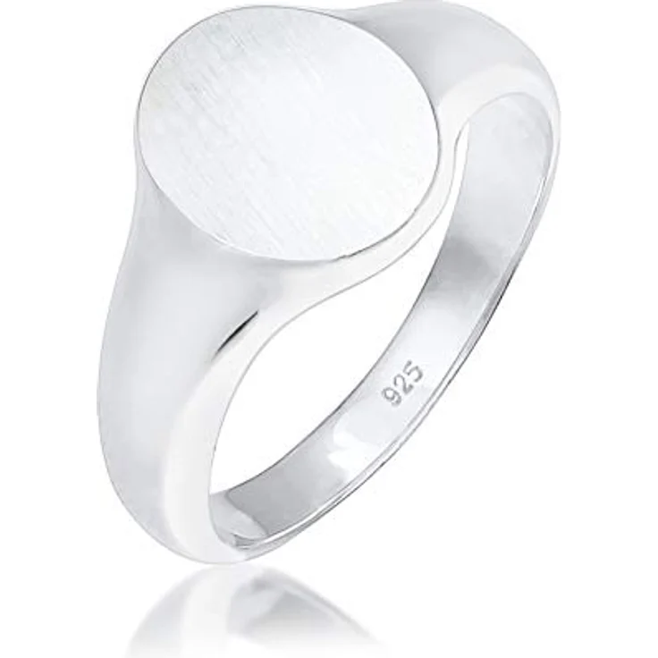 Kuzzoi Siegelring Herrenring oval matt, massiv 12 mm breit, 925 Sterling Silber, Ringgröße 62, poliert – Bild 1