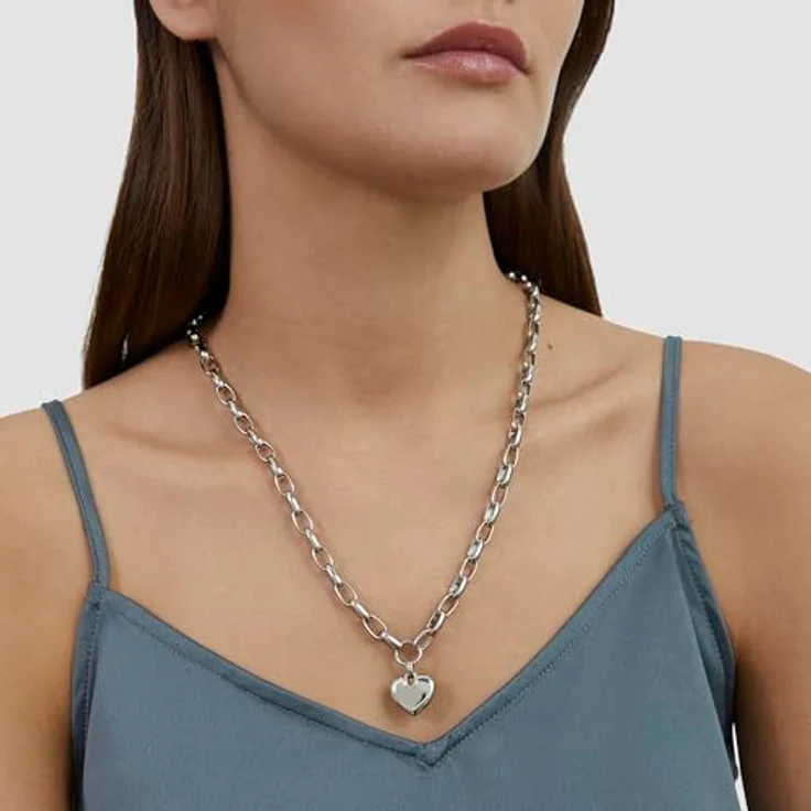 s.Oliver Necklace, elegante Halskette aus poliertem Edelstahl, Silber, 55 cm Gliederkette, wasserfest & hautfreundlich – Bild 2