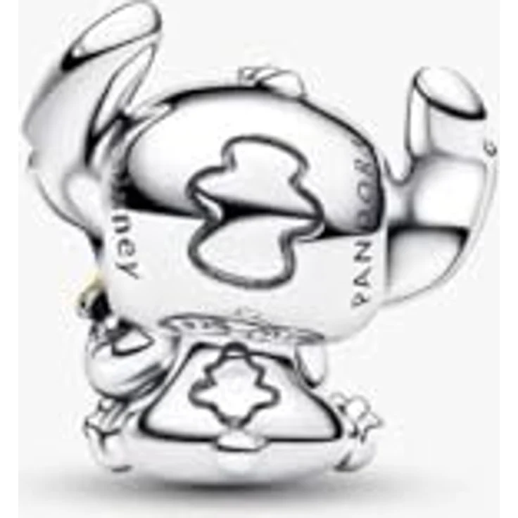 PANDORA Charm Disney Stitch & Scrump Anhänger, 925 Sterling Silber mit grünem Murano Glas und farbenfroher Emaille, kompatibel mit Moments, 794554C01 – Bild 2