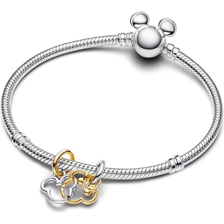 Pandora Moments, Gravierbarer Herz & Pfeil Doppelter Charm-Anhänger aus Sterling Silber mit vergoldeter Metalllegierung, Liebe Symbol mit rot glänzendem Stein, kompatibel mit Moments Armbändern, 763622C01 – Bild 3
