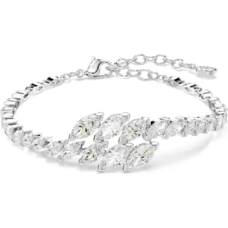 Swarovski Mesmera Armband, Marquiseschliff, weiß, rhodiniert, Länge 15.5 - 20 cm