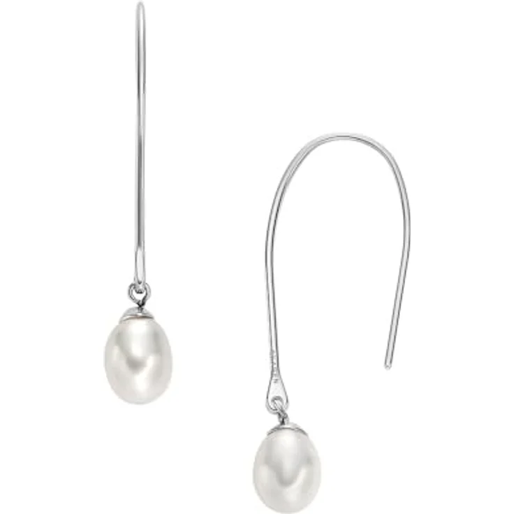 Skagen Agnethe Pearl Damen-Ohrringe, Tropfenohrringe aus Edelstahl in Silber, SKJ1834040 – Bild 1