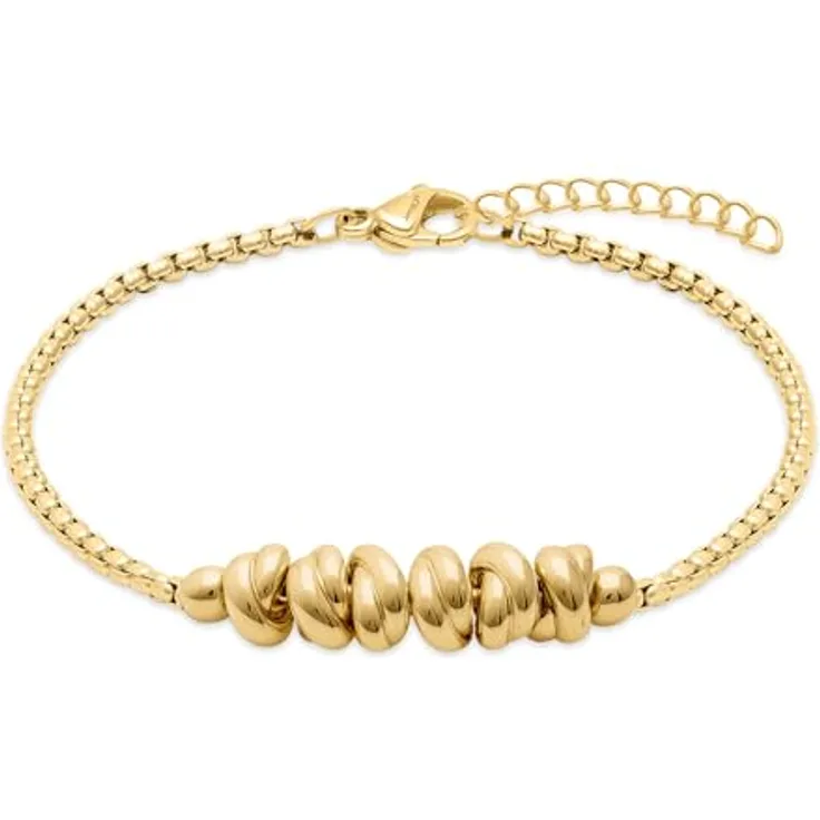 s.Oliver Bracelet - Elegantes Armband aus poliertem Edelstahl - gold - verstellbar bis 20 cm - wasserfest & hautfreundlich