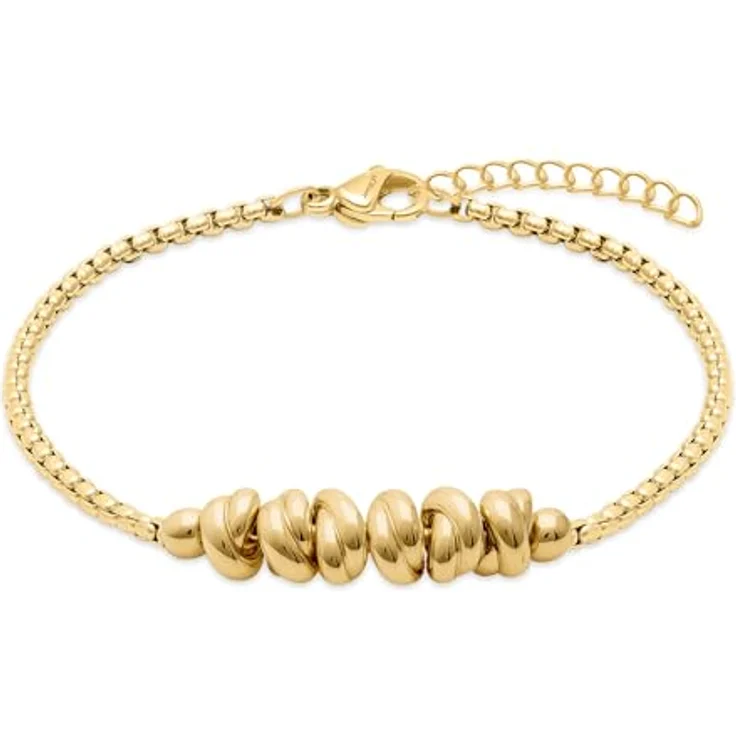 s.Oliver Bracelet - Elegantes Armband aus poliertem Edelstahl - gold - verstellbar bis 20 cm - wasserfest & hautfreundlich – Bild 1