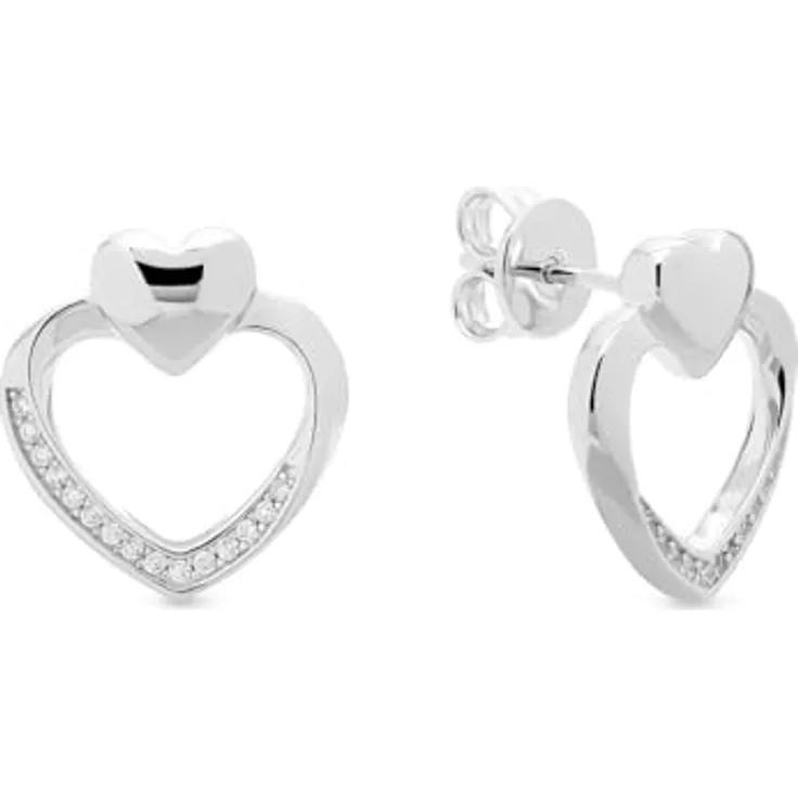 JETTE Ohrhänger HEARTS 89208108, elegante Silberohrringe mit Herzdesign