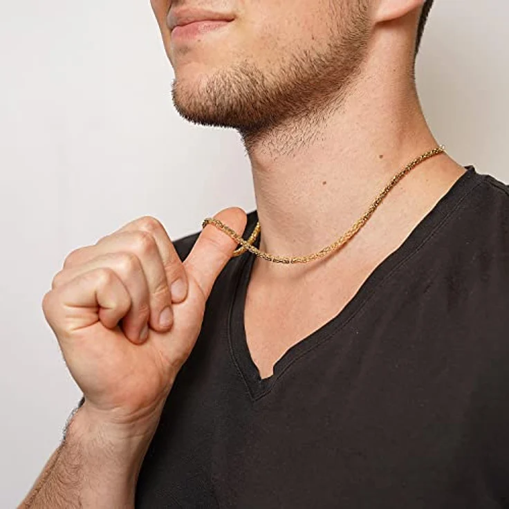 trendor Königskette Collier Gold auf 925 Silber, 2,8 mm Breite, Halsschmuck für Damen und Herren, 50 cm, Geschenkbüchse – Bild 3