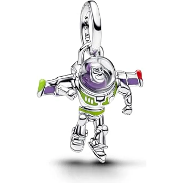 Pandora Charm-Einhänger 794604C01, Disney Toy Story Buzz Lightyear, Sterling Silber mit UV-Harz-Elementen