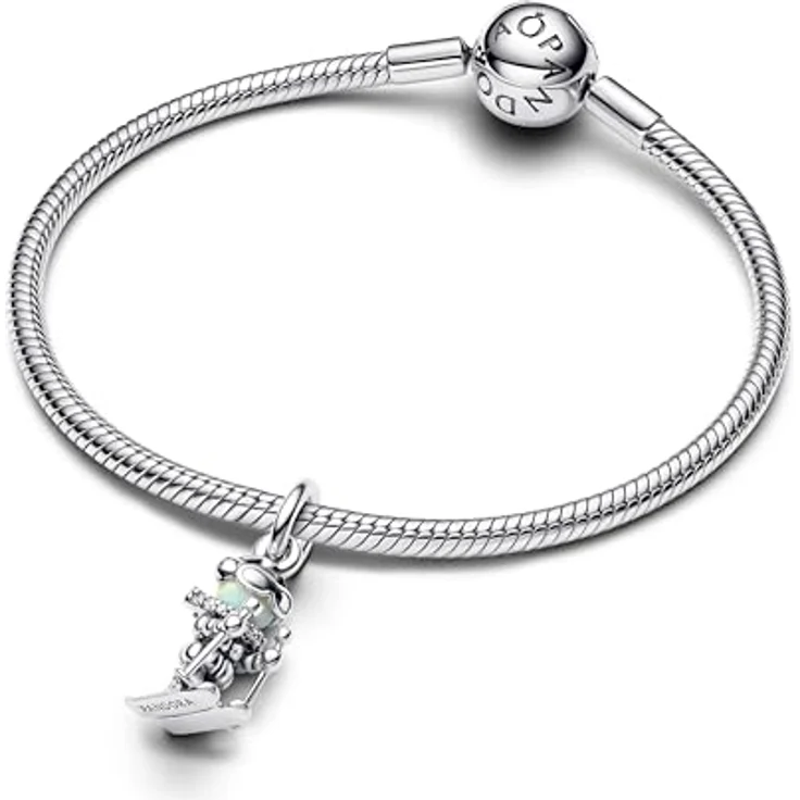 PANDORA Moments Skifahrer Charm-Anhänger aus Sterling Silber mit Zirkonia, kompatibel mit ME und Moments Armbändern, 793514C01 – Bild 3