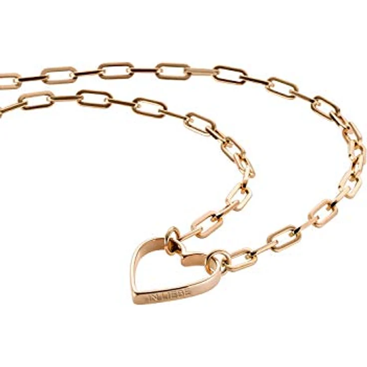 LIEBESKIND Berlin Damen-Collier Herzette aus Edelstahl, rosévergoldet, 32-45 cm verstellbar, Federringverschluss – Bild 3