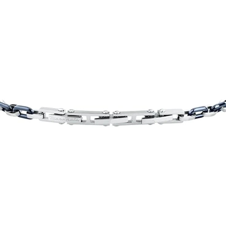 Maserati Herren-Armband Ceramic, Stahl und blaue Keramik, Kettenmodell mit Klickverschluss, 19 + 3 cm – Bild 3