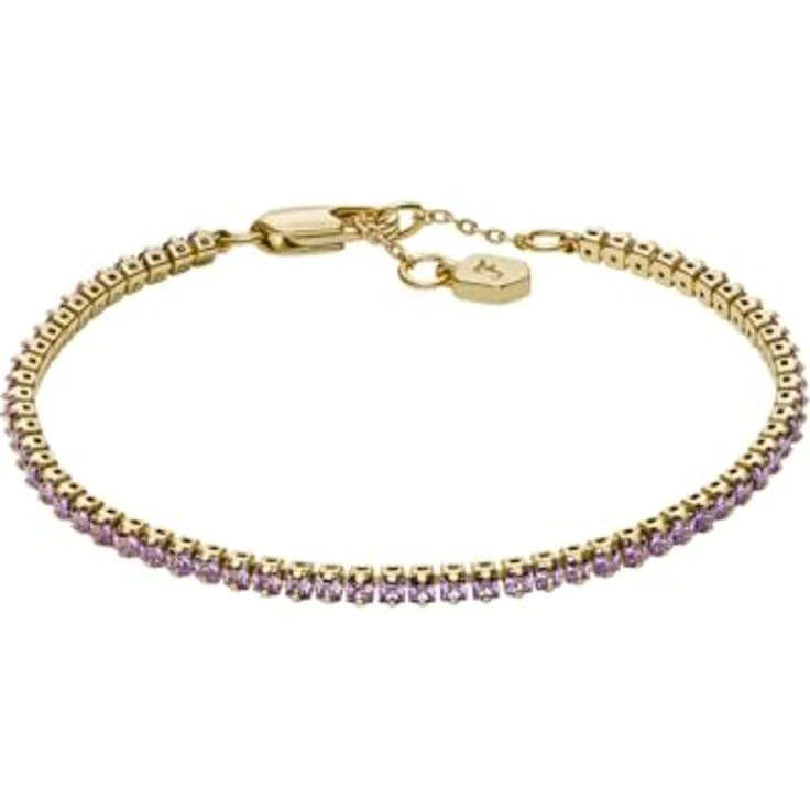 Fossil Ellis Damen Armband, goldfarbenes Messing mit poliertem Finish und Karabinerverschluss, 165 mm Länge – Bild 1