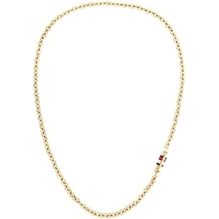 Tommy Hilfiger Jewelry Gliederhalskette für Herren, Gelbgold, 56 cm, Magnetverschluss mit emailliertem Detail – Bild 1