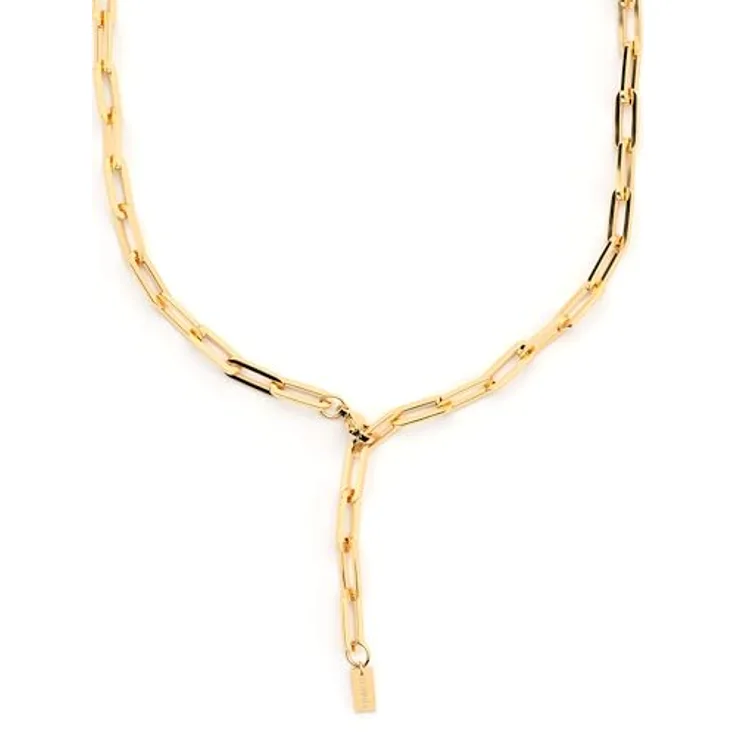 THIORA 'Island Links' Y-Kette Gold Damen, Edelstahl mit 18kt Goldbeschichtung, variable Länge 540mm