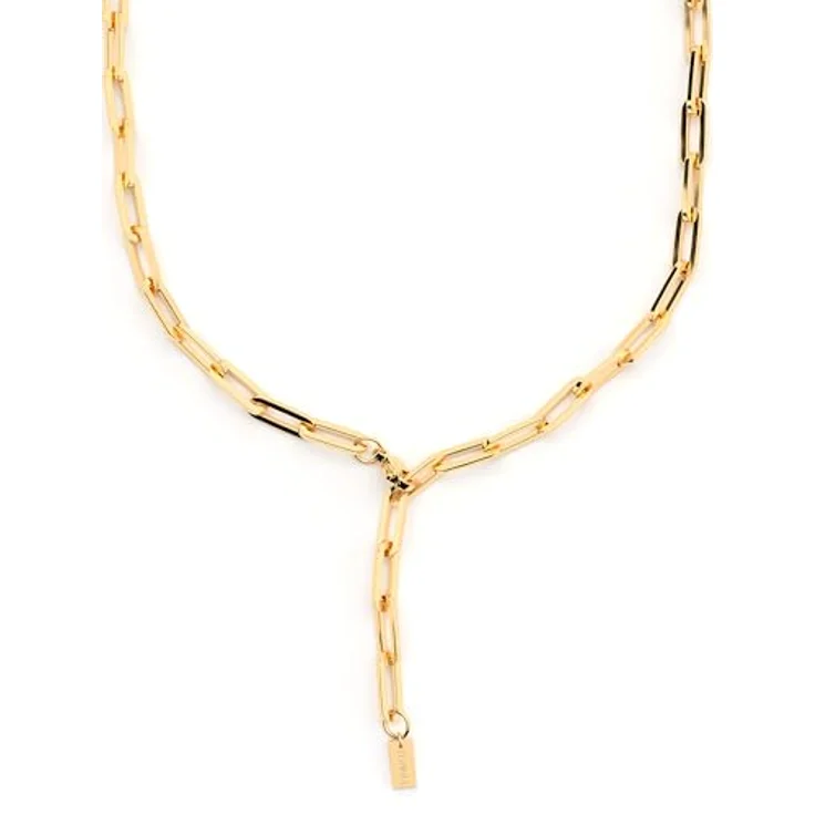 THIORA 'Island Links' Y-Kette Gold Damen, Edelstahl mit 18kt Goldbeschichtung, variable Länge 540mm – Bild 1
