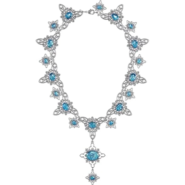 The Noble Collection Noble 1:1-Replik der verfluchten Opalkette aus Harry Potter, mit 20 blauen Steinen und antiken Metallornamenten, offiziell lizenziert – Bild 1