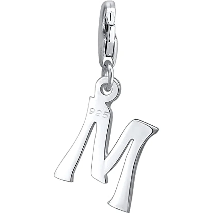 Nenalina Buchstabe M Karabiner Charm Anhänger aus 925 Sterling Silber für Bettelarmband, vielseitig einsetzbar, Geschenkidee für Frauen – Bild 3