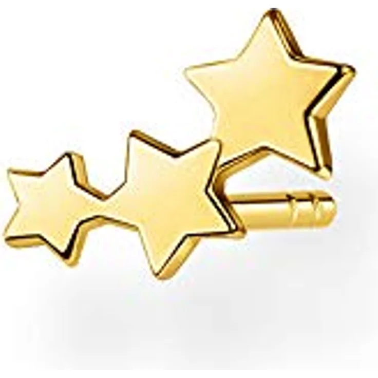 Thomas Sabo Einzel Ohrstecker Sterne, vergoldetes Silber 925er Sterlingsilber, gold