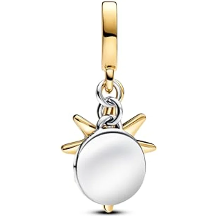 PANDORA Moments Gravierbarer Polarstern Charm-Anhänger, mit Labor gezüchtetem Diamanten aus Sterling Silber und vergoldeter Metalllegierung, kompatibel mit Moments und ME Armbändern, 763588C01 – Bild 2