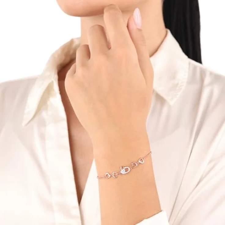Amor Armband 925 Sterling Silber, Damen Armschmuck mit Zirkonia synth., 17+3 cm, roséfarben, in Schmuck Geschenk Box, 9261444 – Bild 4