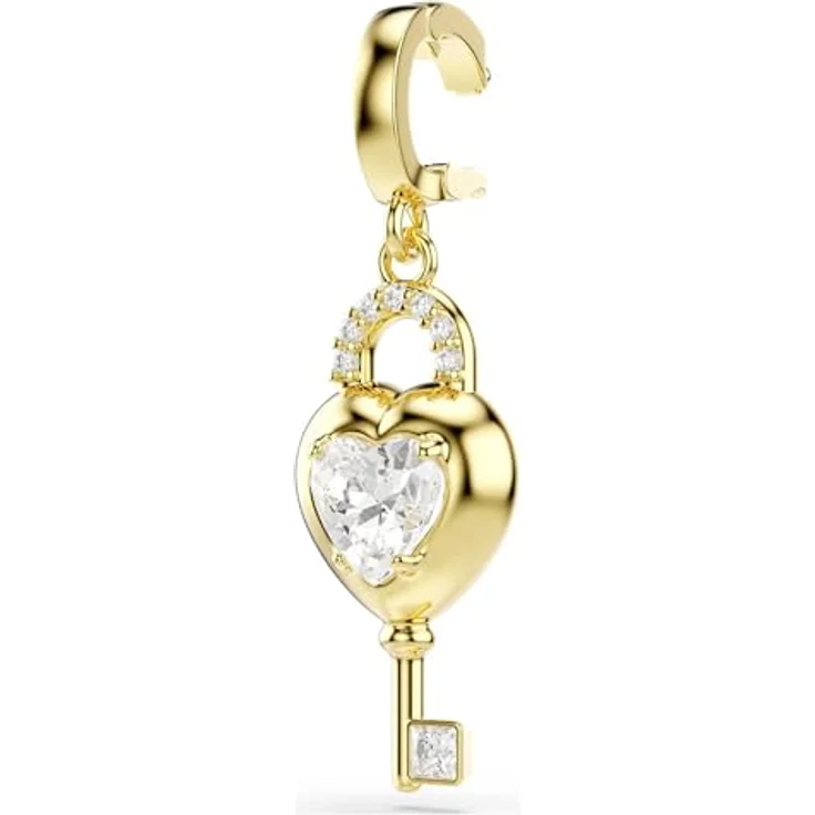 Swarovski Kettenanhänger Damen-Charm aus vergoldetem Metall mit 1 weißem Swarovski-Kristall und Schlüsselmotiv – Bild 3