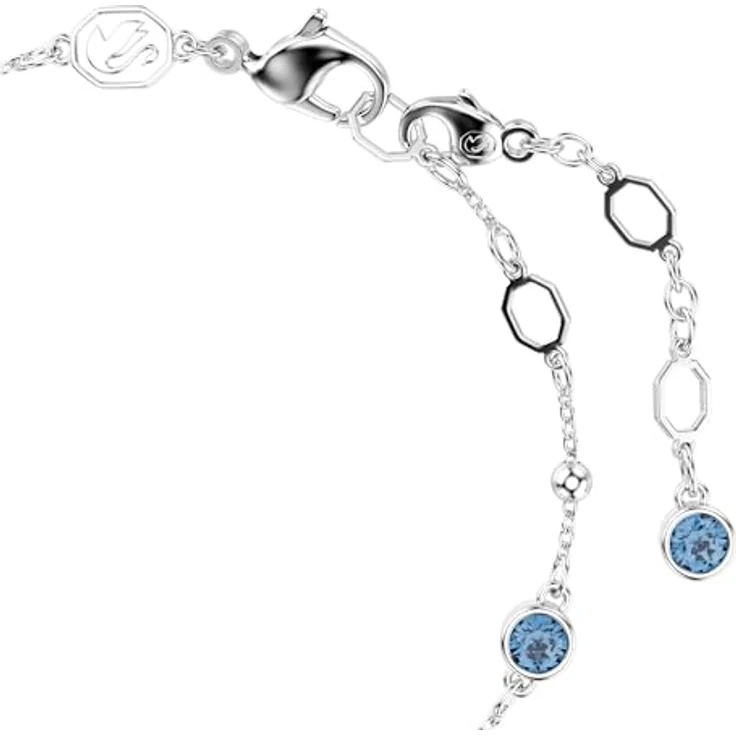 Swarovski Imber Armband, Rhodiniertes Damenarmband mit Blauen Rundkristallen, Armbandlänge 16.5-20.5 cm, Karabinerschließe – Bild 3