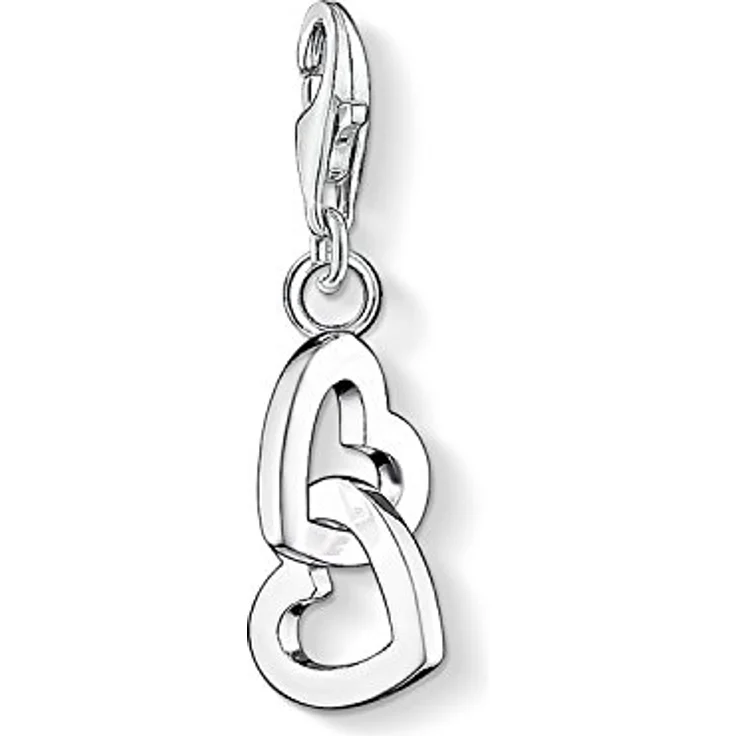 Thomas Sabo Charm-Anhänger Herzen Charm Club, 925 Sterling Silber mit Karabinerhaken, ideal für Damenketten und Bettelarmbänder – Bild 2