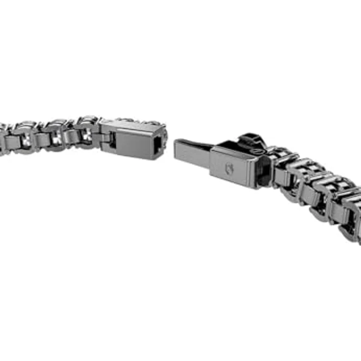 Swarovski Matrix Tennisarmband für Herren, Rundschliff, Rutheniumbeschichtung, Größe XL, Grau, Kristall – Bild 3