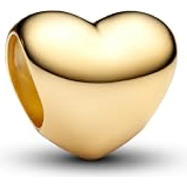 PANDORA Moments Herz Mini-Charm, aus Sterling Silber mit 14k vergoldeter Metalllegierung, kompatibel mit Moments, 763998C00, poliert und klein