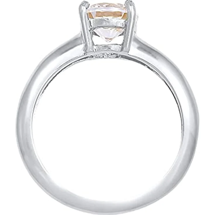 Elli Damenring Solitär mit Zirkonia Kristall, 925 Sterling Silber, zeitloses Design, handgefertigt – Bild 3