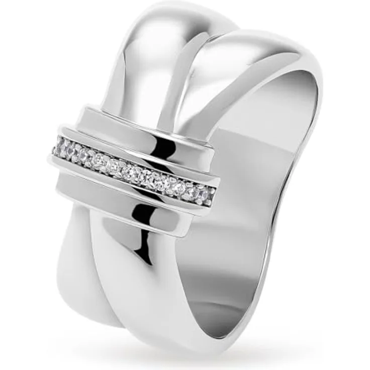 JETTE Damenring 925er Silber mit 13 Zirkonia, Silber 32025585