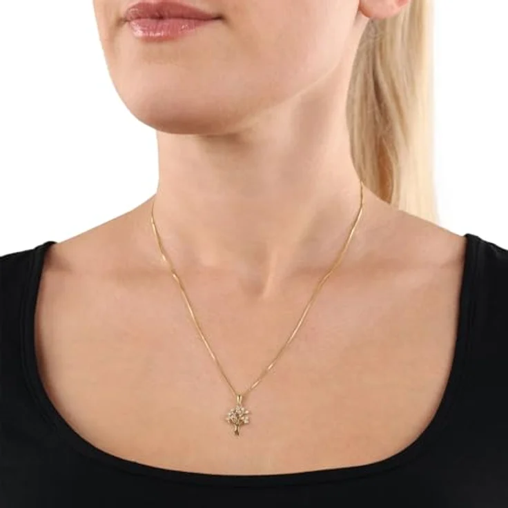 Amor Kettenanhänger Lebensbaum, mit Zirkonia (synth), zeitloses Design in Silber – Bild 3
