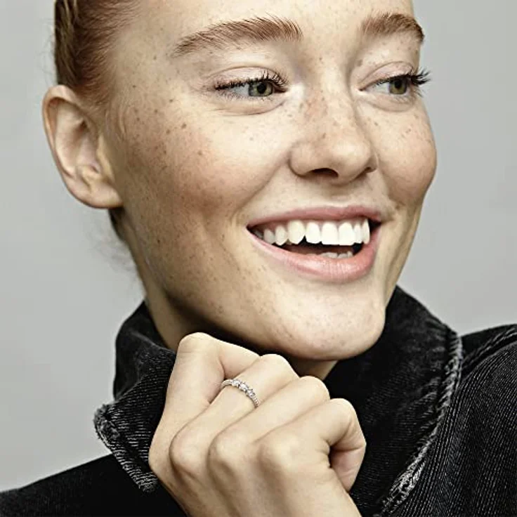 Pandora 198282CZ Tiara Wishbone Ring, Damenring aus 925 Sterlingsilber mit 5 weißen Zirkonias, Größe 56/17,8 – Bild 7