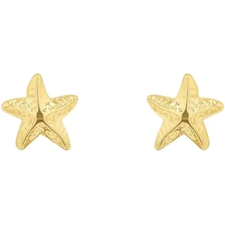 Amor Ohrstecker Seestern für Mädchen, 0,5 cm, in Gold, inkl. Schmuck Geschenk Box, Modell 2013371 – Bild 2