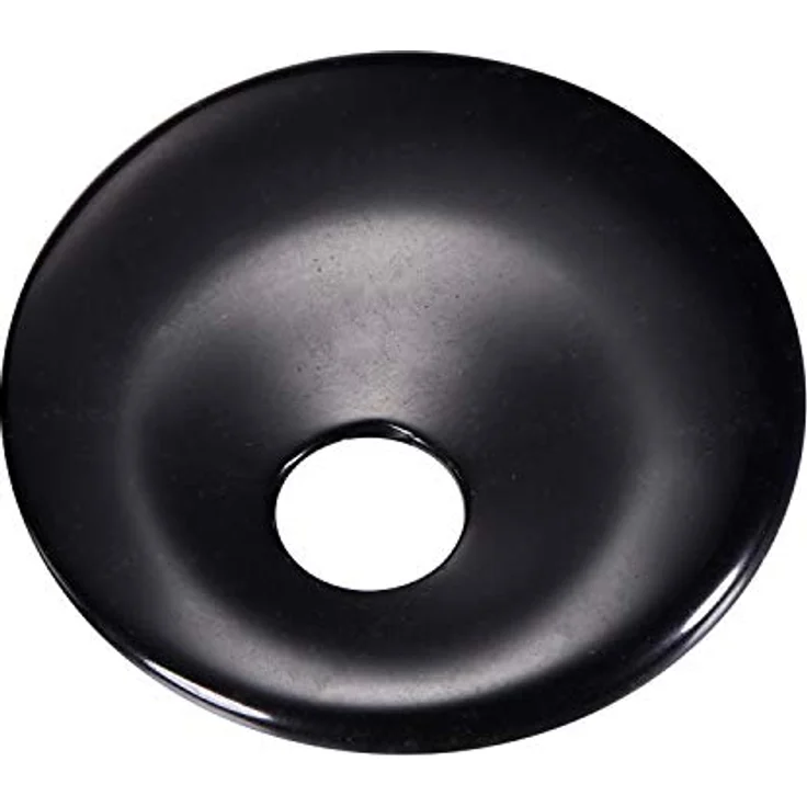 Morella Damen-Halskette 80 cm, runder schwarzer Obsidian Anhänger Ø 4,4 cm, mit Samtbeutel – Bild 3