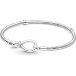 PANDORA Moments Armband Silber mit Unendlichkeitsverschluss, 23 cm, personalisierbar für bis zu 16 Charms
