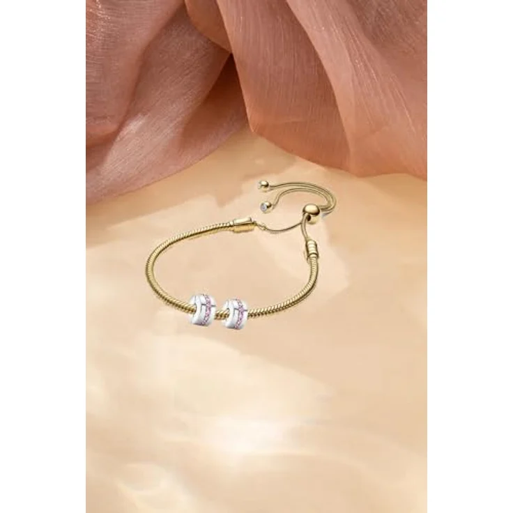 WEIMU Charms Stopper 925 Sterling Silber, Pink, hypoallergen, passend für Bead Charm Armbänder und Halsketten – Bild 4