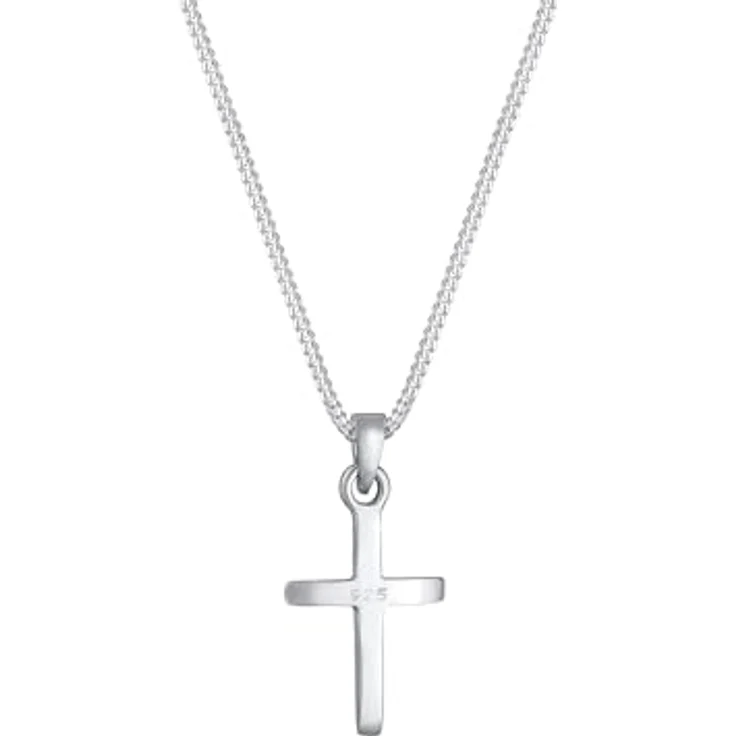 Elli Halskette Damen Kreuz Anhänger mit Sterngravur Glaube, 925 Sterling Silber vergoldet, anlaufgeschützt, handgefertigt – Bild 4