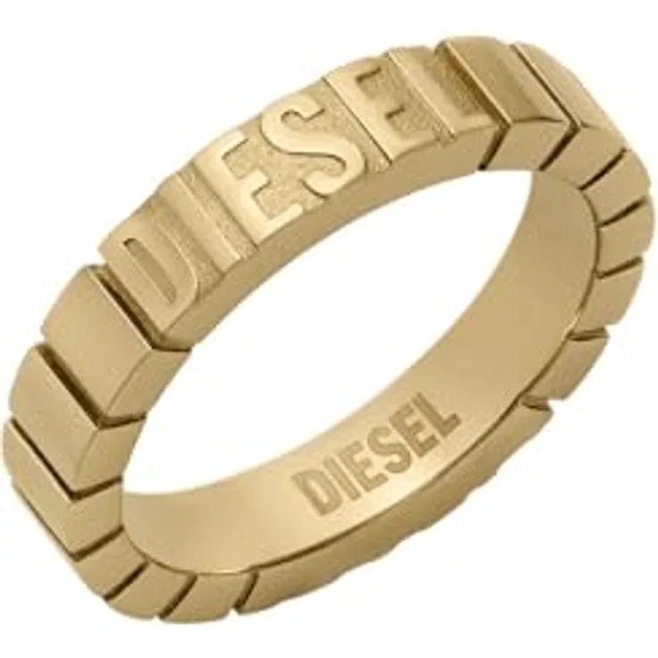 DIESEL Men's Stainless Steel Band Ring, Gold-Edelstahl, Breite 0.45cm, Combo-Finish – Bild 2
