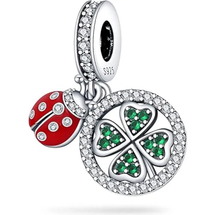 Pandach Charm Anhänger Damen, 925 Sterling Silber mit Zirkonia für Armband und Halskette, kompatibel mit europäischen Charms, C3 – Bild 1