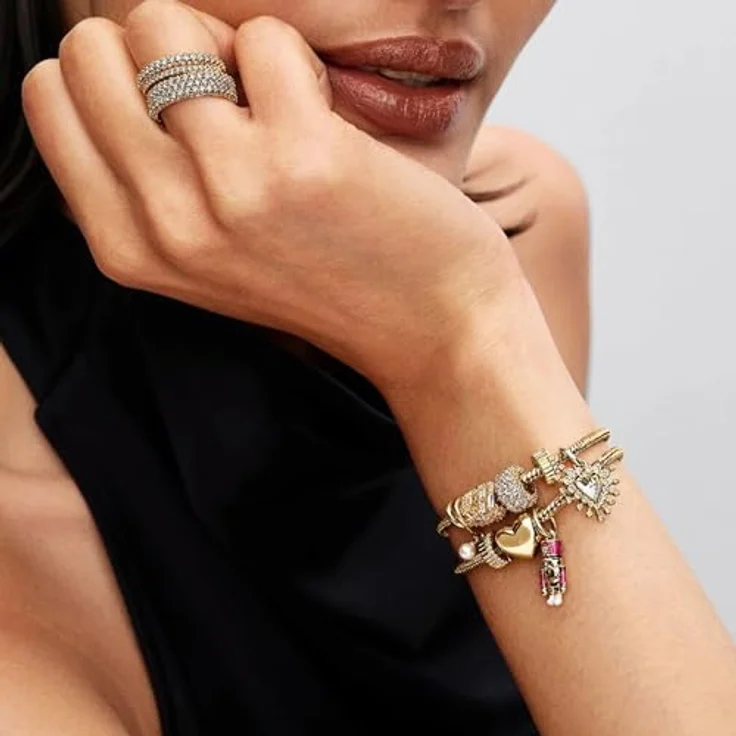 PANDORA Moments Eingehülltes Herz Charm, 14K vergoldete Metalllegierung mit Perle, Gravur „family, where love never ends“, kompatibel mit Moments, 764138C01 – Bild 5