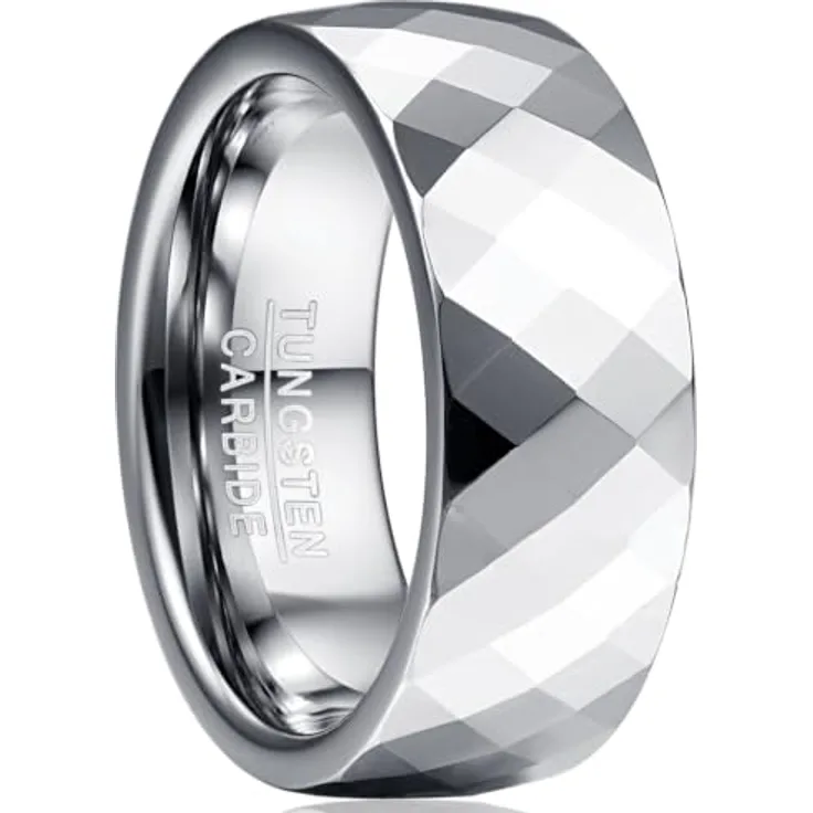 083BASE Wolfram Ringe Unisex, 2mm breit, Kuppelform mit Comfort Fit Design und polierter Oberfläche