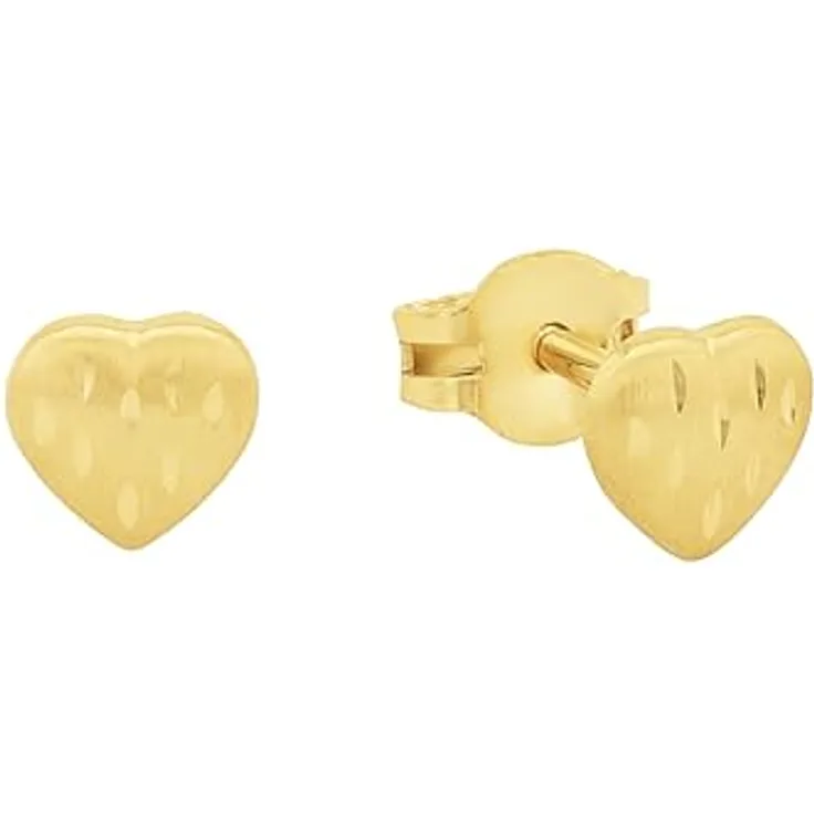 Amor Paar Ohrstecker Herz, edel gestaltete Ohrringe für Mädchen, silberfarben