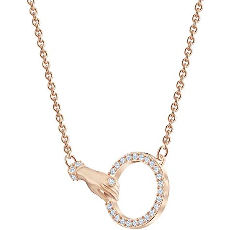 Swarovski Symbolic Halskette, 3D-Hand mit klarem Kristallpavé, Roségold, 38 cm – Bild 2