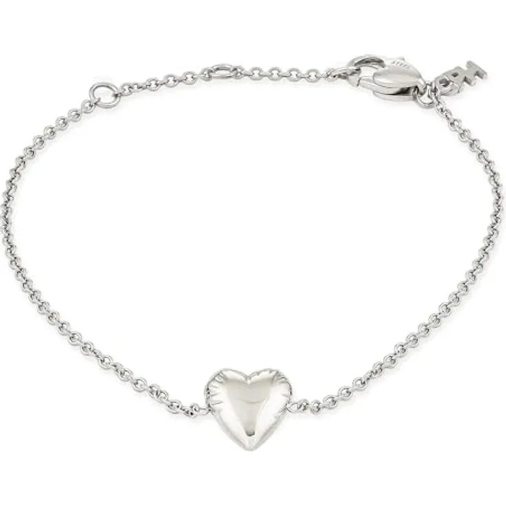 Copenhagen STUDIOS Bracelet Balloon Hearts, filigranes Damenarmband aus poliertem Edelstahl mit Herzanhänger, verstellbare Länge, wasserfest, silber