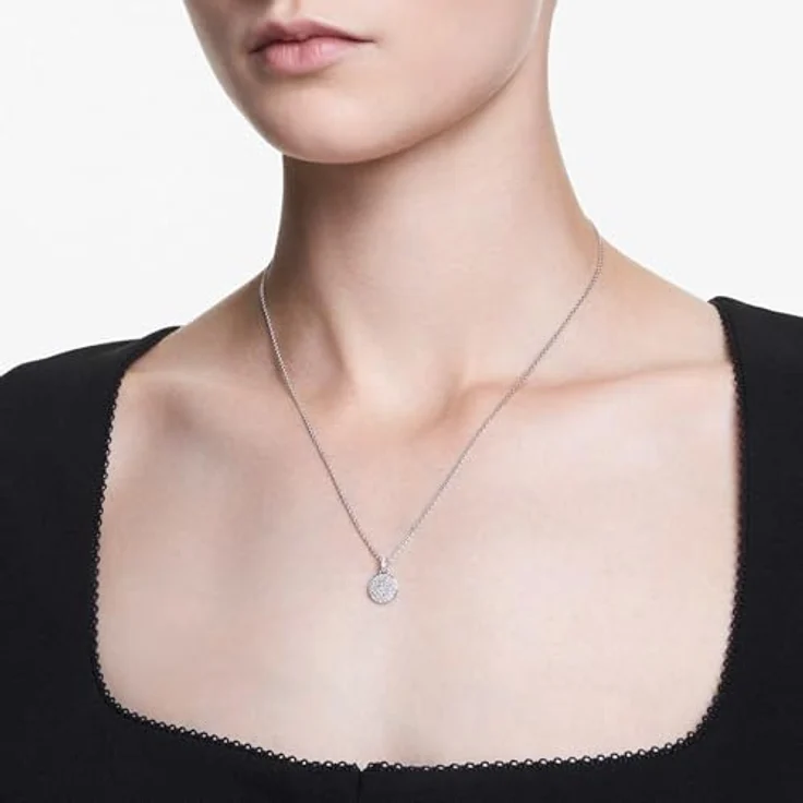 Swarovski Sublima, Rhodinierter Damenhalsketten-Anhänger mit Strahlenden Swarovski Kristallen in Weiß, Meteor-Motiv – Bild 5