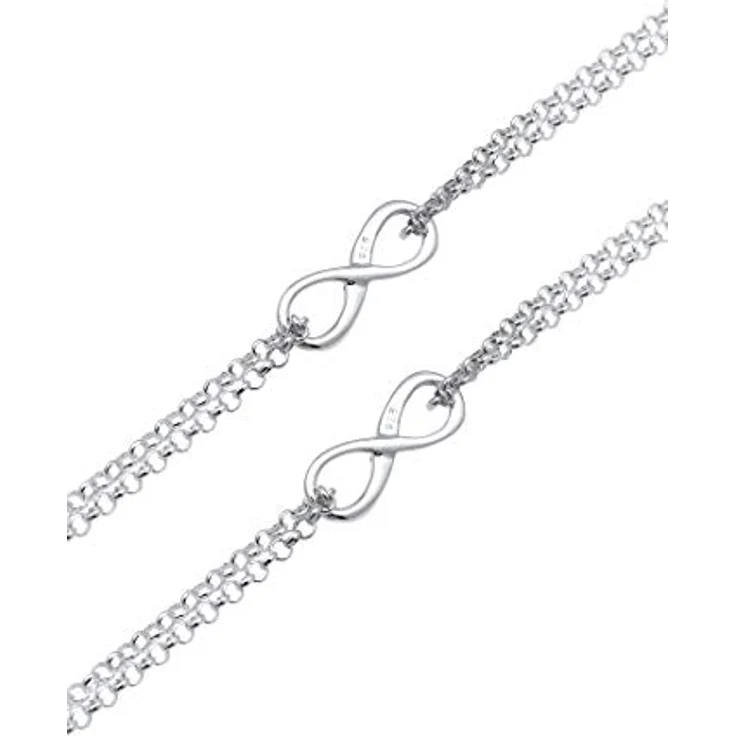 Elli Infinity Armband Damen Mutter Kind Set, 925 Sterling Silber, hochglanzpoliert, anlaufgeschützt, in türkisfarbiger Samtverpackung – Bild 3