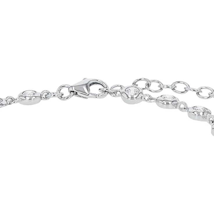 s.Oliver Armband 925 Sterling Silber/Edelstahl für Damen, 21 Zirkonia-Steine, flexibles Design, 16+4 cm, in Schmuck Geschenk Box – Bild 3